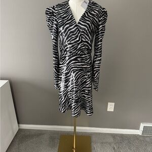Michael Kors Black and White Sequin Dress